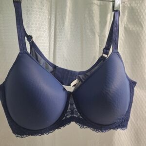 Le Mystere Blue Lace Accent Bra 40DD/E